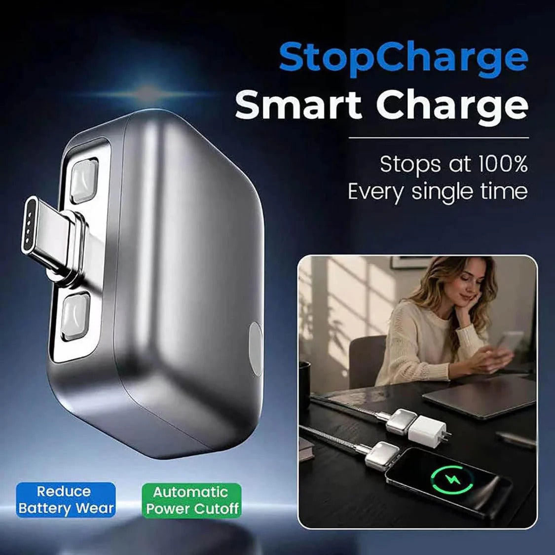 140W Smart Auto Disconnect USB-C Charger Protector | Stops Charging at 100% | Battery Protection