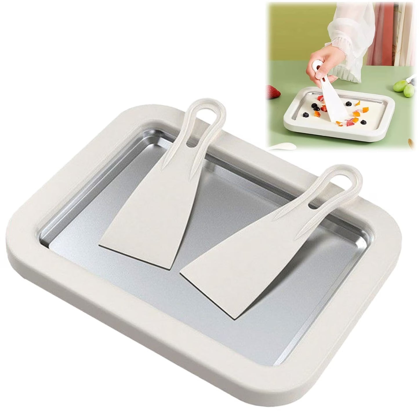 Stainless Steel Instant Ice Cream Roll Maker Pan – Manual Frozen Dessert & DIY Ice Cream Maker for Home Use
