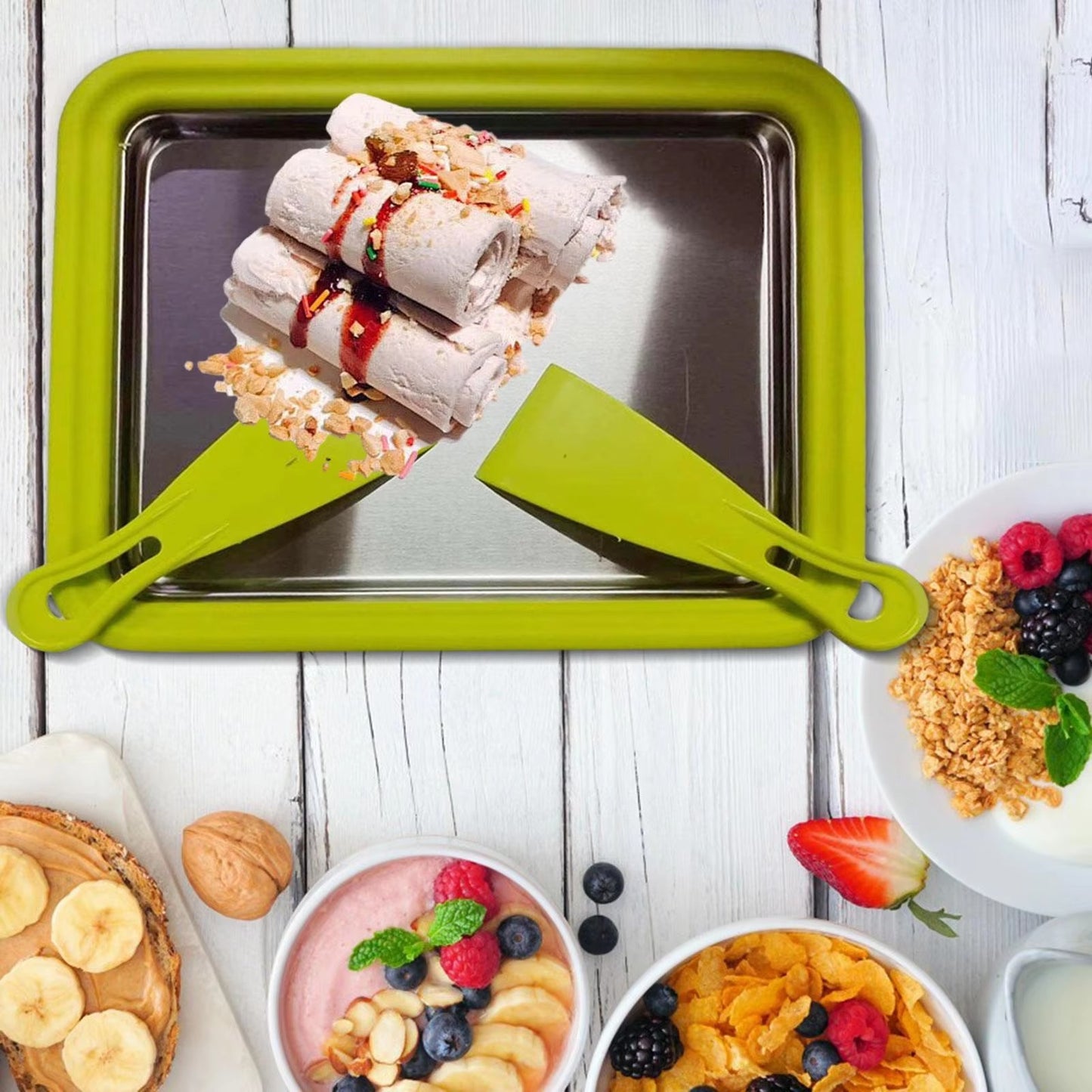 Stainless Steel Instant Ice Cream Roll Maker Pan – Manual Frozen Dessert & DIY Ice Cream Maker for Home Use