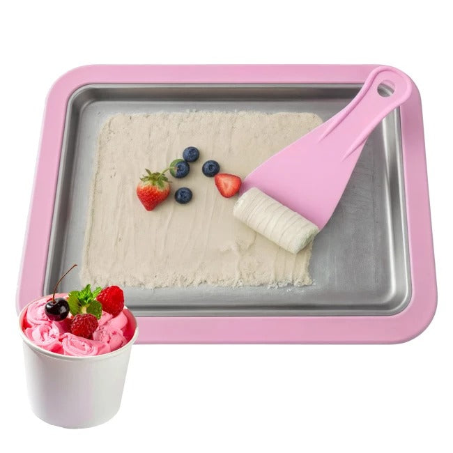 Stainless Steel Instant Ice Cream Roll Maker Pan – Manual Frozen Dessert & DIY Ice Cream Maker for Home Use