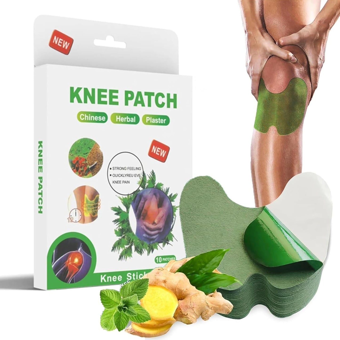 Janpese Knee Pain Relief Patches for Joint Support & Muscle Comfort – 10 Therapeutic Herbal Patches (1 Pack)