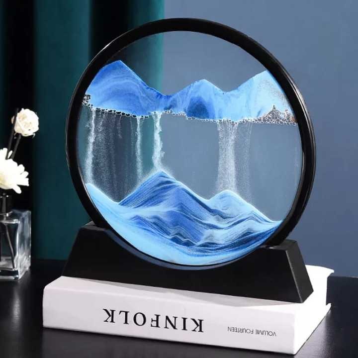 3D Moving Sand Art Lamp with LED Light Stand – Relaxing Quicksand Table Decor, Random Color Design (1 Piece)