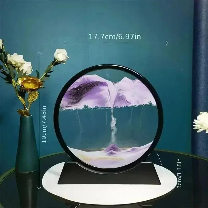 3D Moving Sand Art Lamp with LED Light Stand – Relaxing Quicksand Table Decor, Random Color Design (1 Piece)