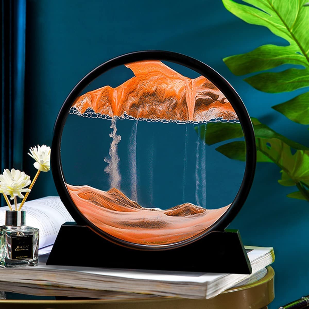 3D Moving Sand Art Lamp with LED Light Stand – Relaxing Quicksand Table Decor, Random Color Design (1 Piece)