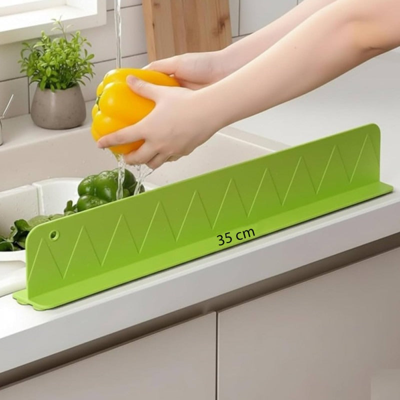 Sink Splash Guard Silicone Water Splash Protector for Kitchen & Bathroom Sink Faucet – Self-Adhesive Sink Water Barrier