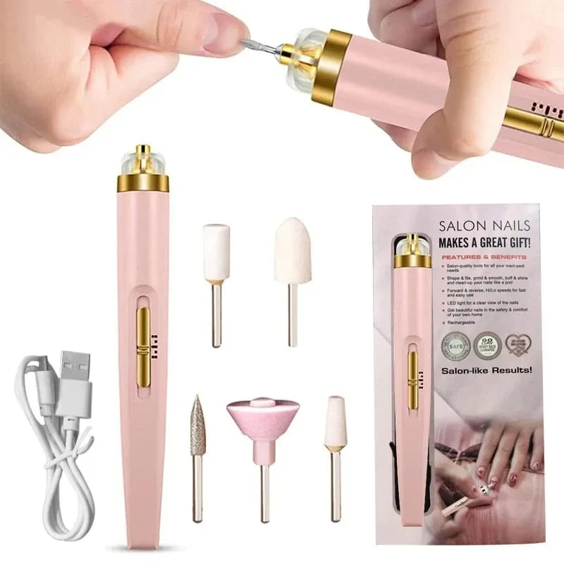 Rechargeable Electric Nail Drill Kit Salon-Style Manicure & Pedicure Tool
