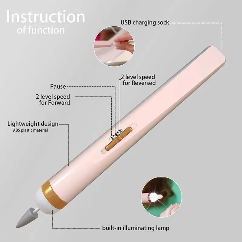 Rechargeable Electric Nail Drill Kit Salon-Style Manicure & Pedicure Tool